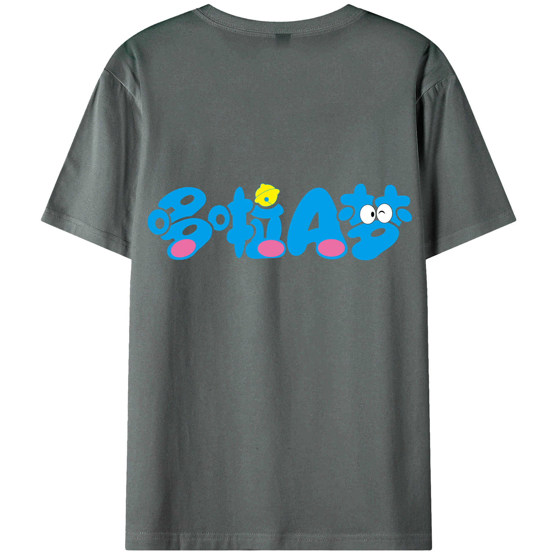（画像用） ドラえもん Doraemon 綿100％ メンズ半袖Tシャツ（バックプリント） 通気性
